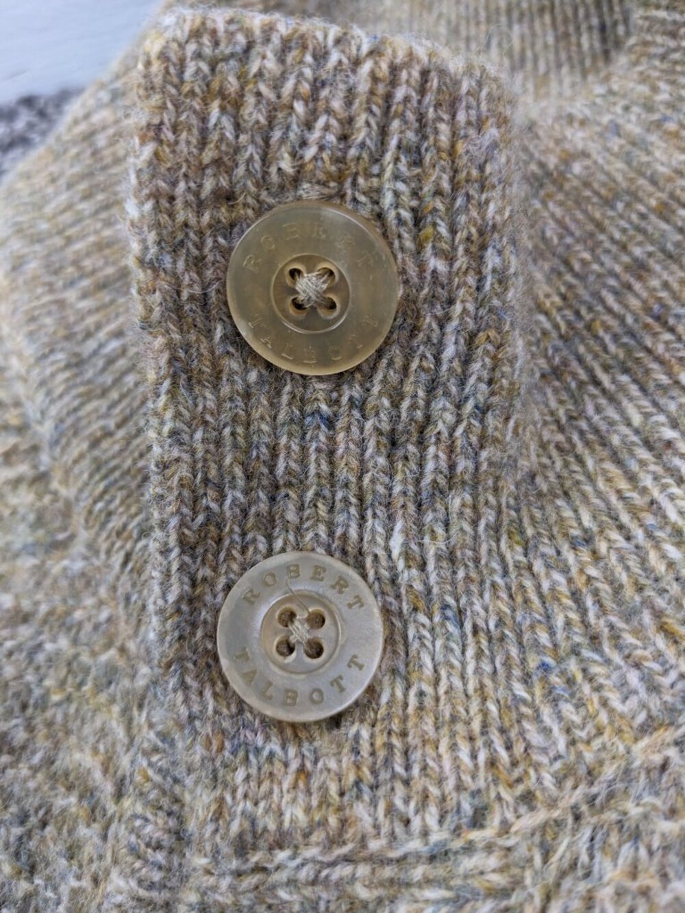 Robert Talbott Vest Sweater Ribbed Lambswool Cardigan Beige Tan Mens XL - Picture 3 of 11